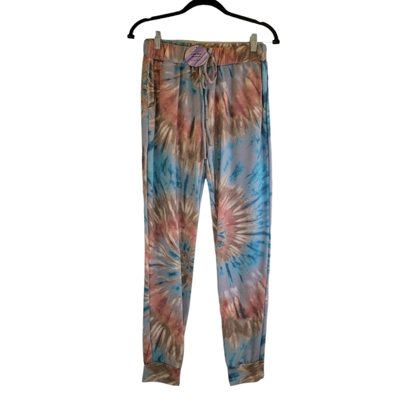 Rainbow Tie Dye Joggers with Pockets - Picture 7 of 12